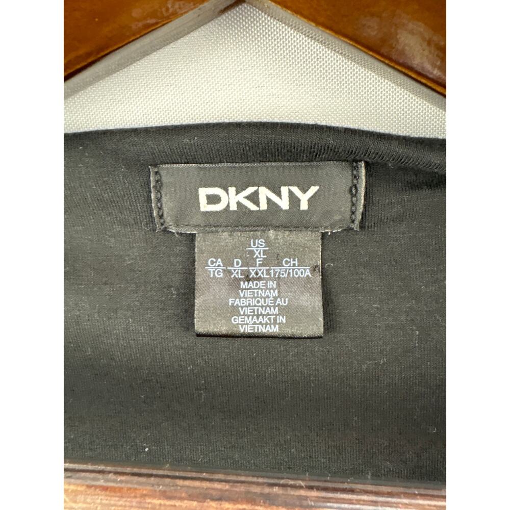 Women’s DKNY XL Black Midi Kaftan Dress w/ Cinchable Belt - Picture 4 of 5